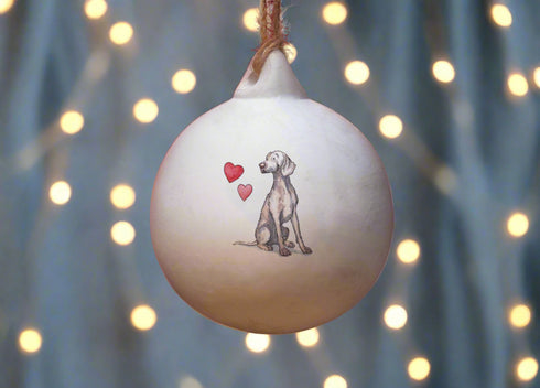 Weimaraner Ceramic Round Bauble